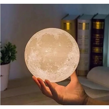 Lampka Nocna 3D Księżyc MOONLIGHT RGB z Pilotem - Kolorowa Lampa Biurkowa