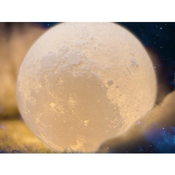 Lampka Nocna 3D Księżyc MOONLIGHT RGB z Pilotem - Kolorowa Lampa Biurkowa
