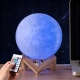 Lampka Nocna 3D Księżyc MOONLIGHT RGB z Pilotem - Kolorowa Lampa Biurkowa
