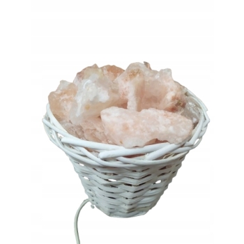 Lampa Solna Nocna Himalajska 3 kg Naturalna Sól w Białym Koszu