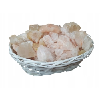 Lampa Solna Nocna Himalajska 3,5 kg Naturalna Sól w białym koszu